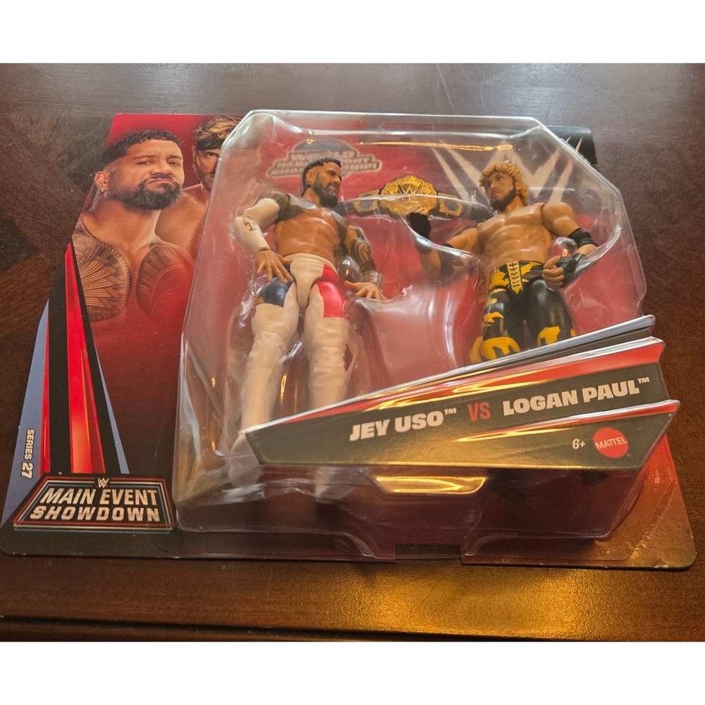 Mattel WWE Main Event Showdown Series 27 Jey Uso vs Logan Paul 2-Pack Figures